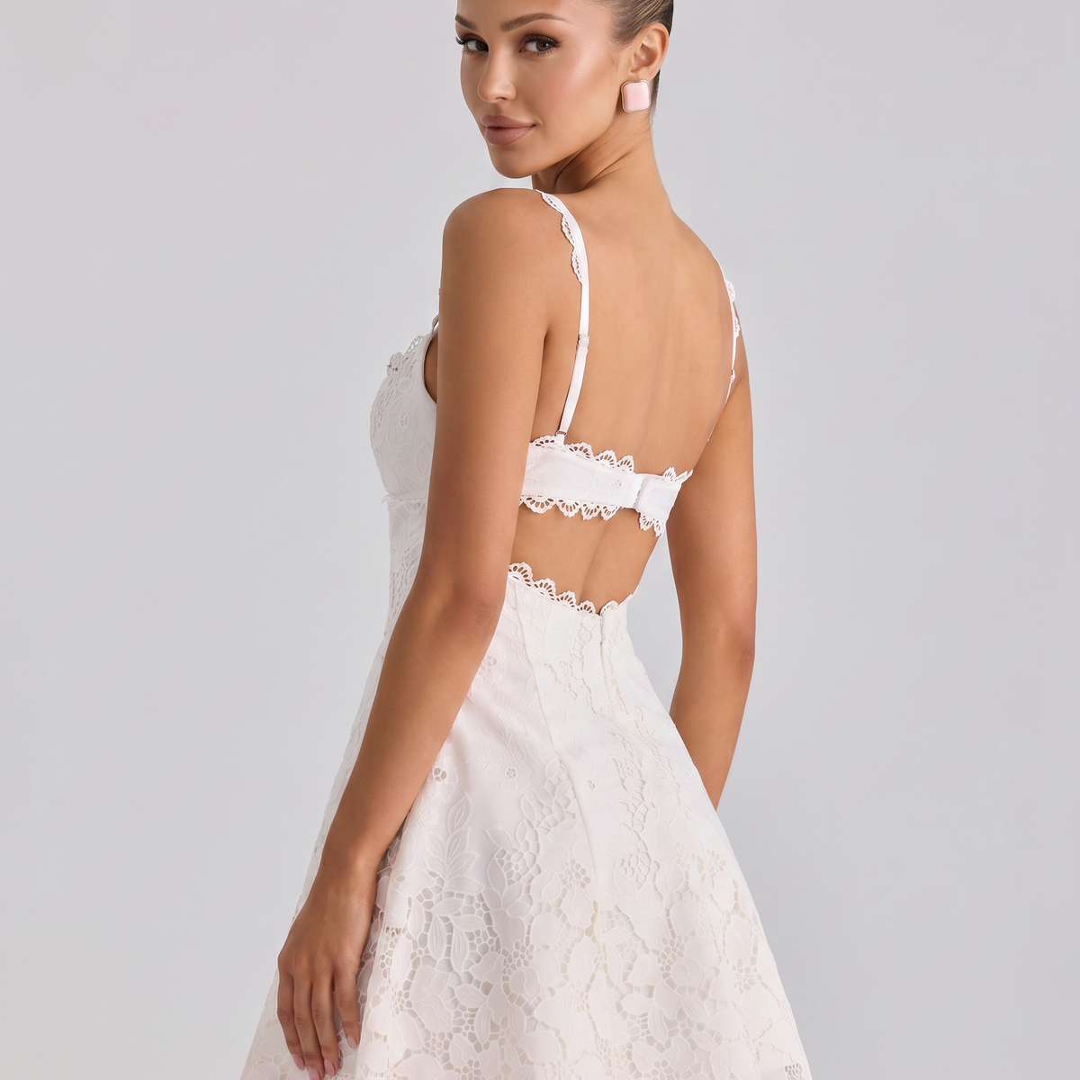 Betty | Lace Mini Dress with Flared Skirt
