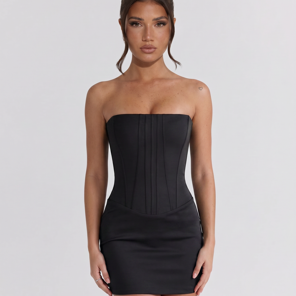 Michele | Strapless Mini Dress with Corset Bodice
