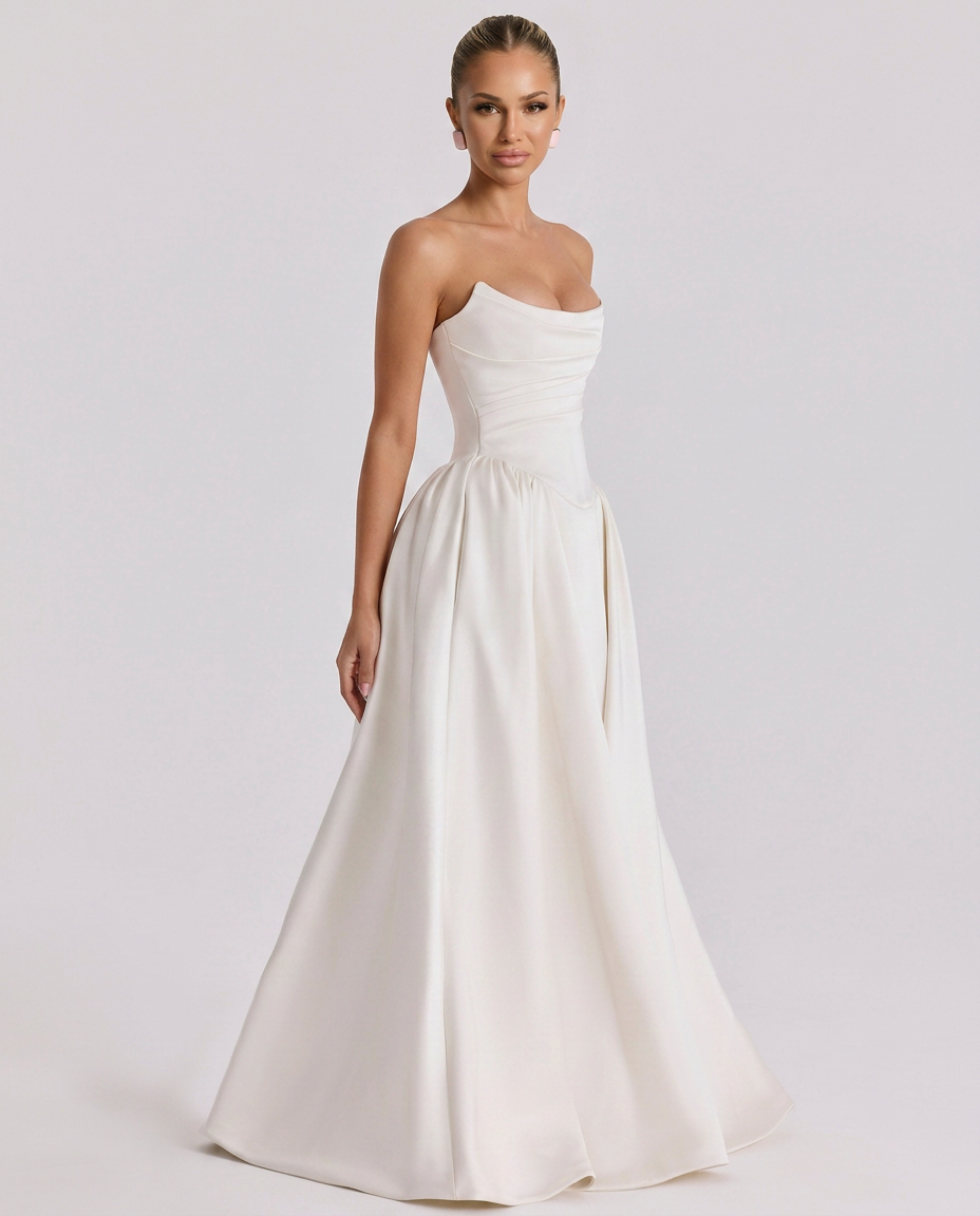 Janie | Maxi Bridal Gown with Basque Waist Corset