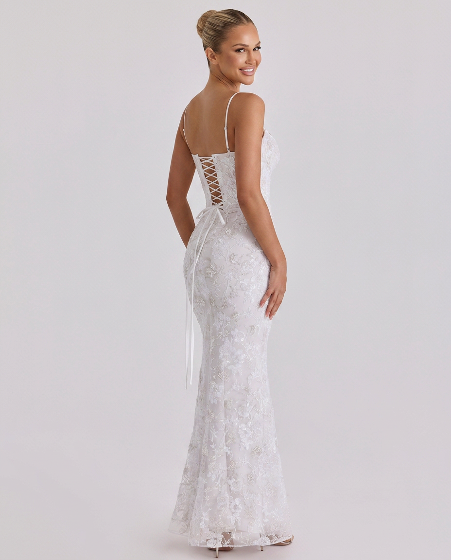 Daphne | Maxi Bridal Gown with Beaded Embellishment
