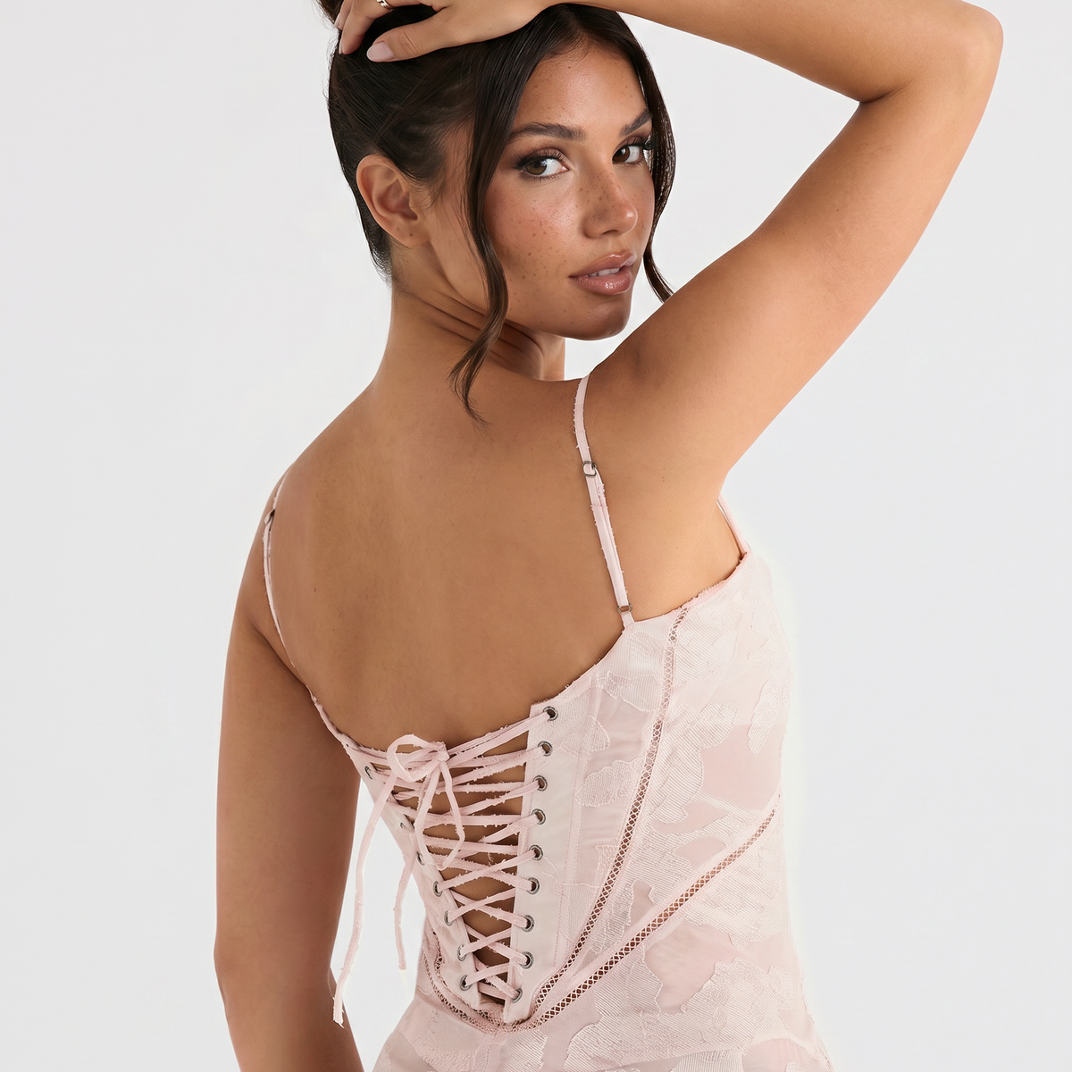 Lottie | Maxi Dress with Floral Print and Lace-Up Back