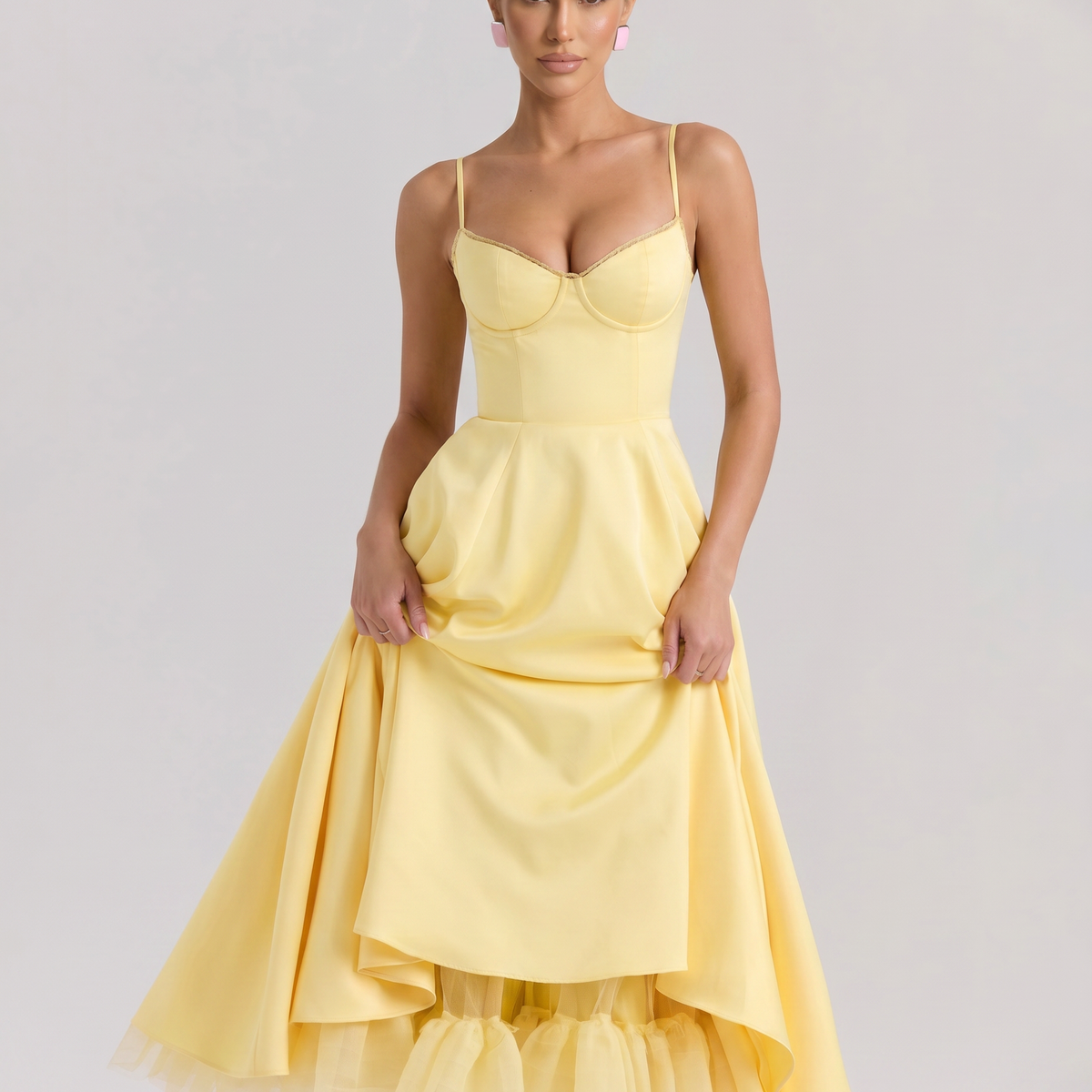 Jianna | Midi Dress with Tulle Skirt and Underwired Bodice