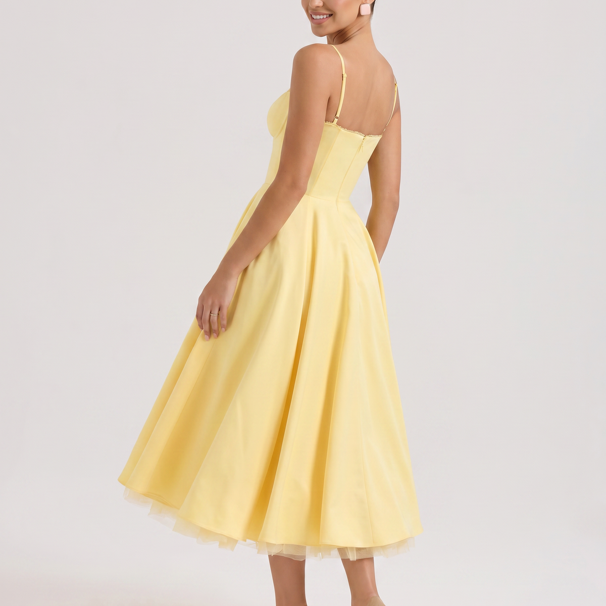 Jianna | Midi Dress with Tulle Skirt and Underwired Bodice