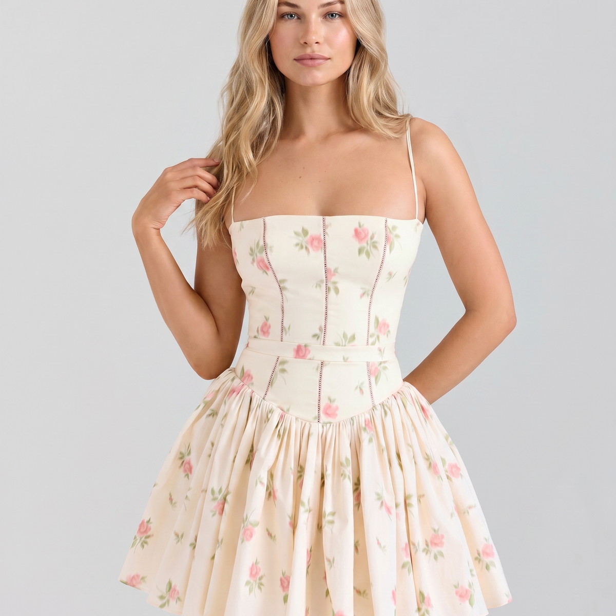 Ayla | Mini Dress with Floral Print and Structured Bodice