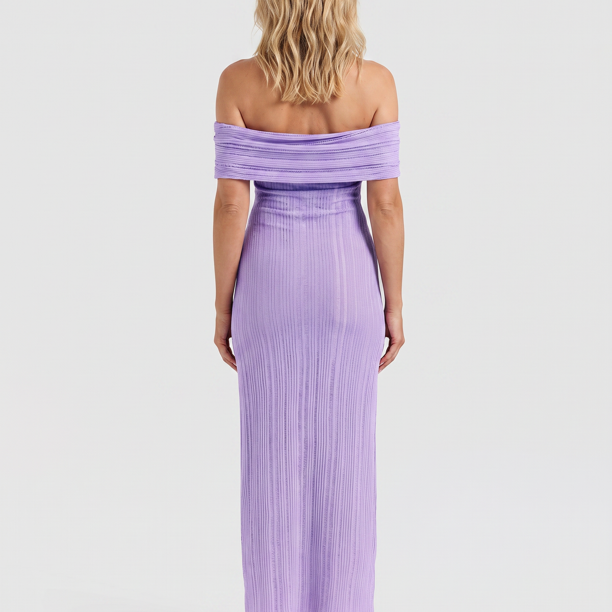 Gwendolyn | Off Shoulder Ribbed Maxi Dress