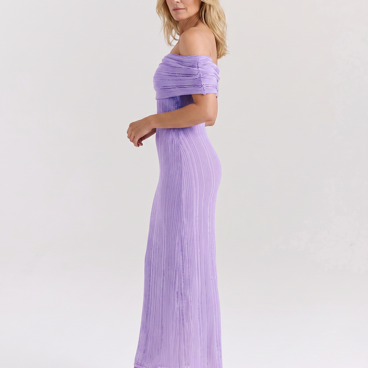Gwendolyn | Off Shoulder Ribbed Maxi Dress
