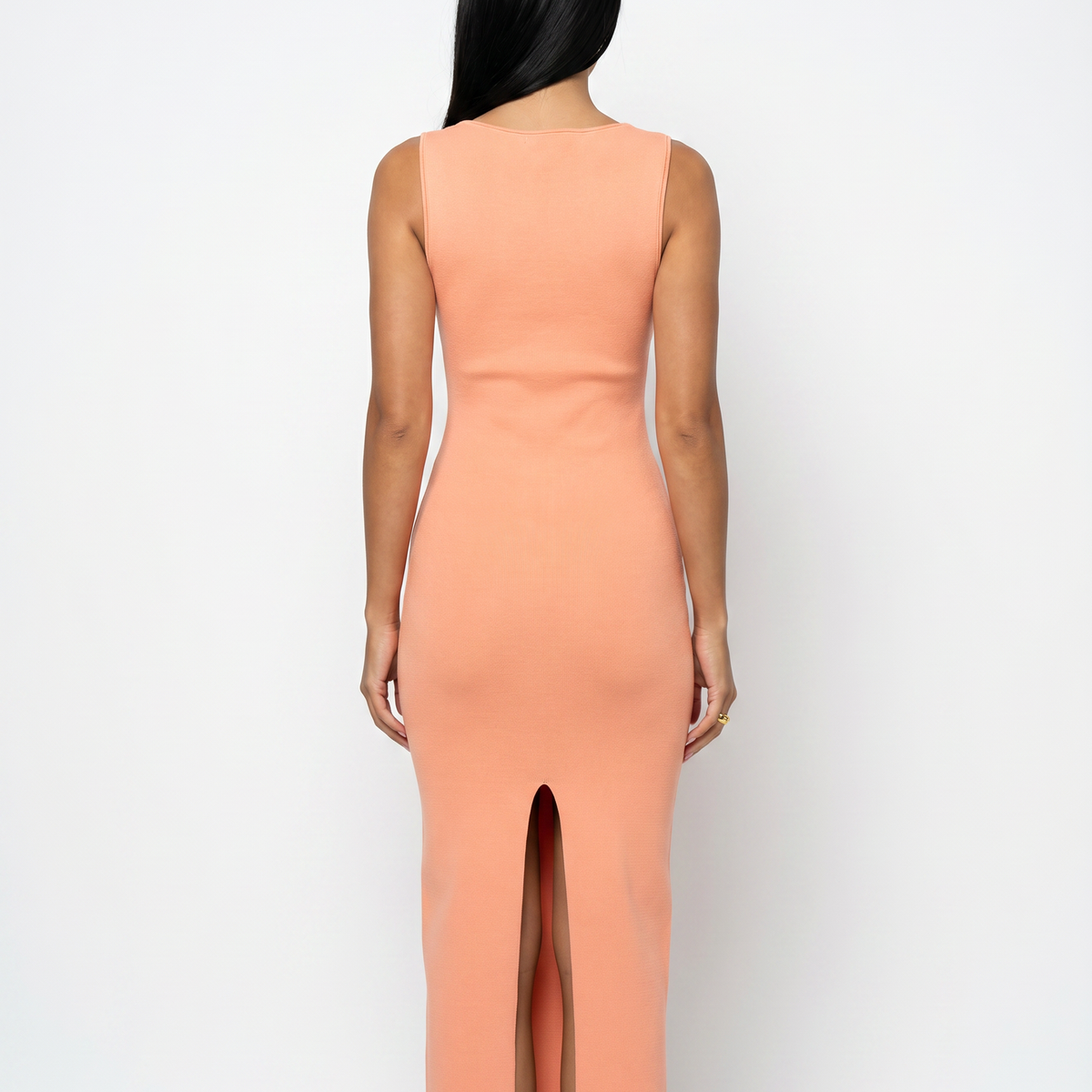 Nalini | Sleeveless Knit Maxi Dress with Back Split
