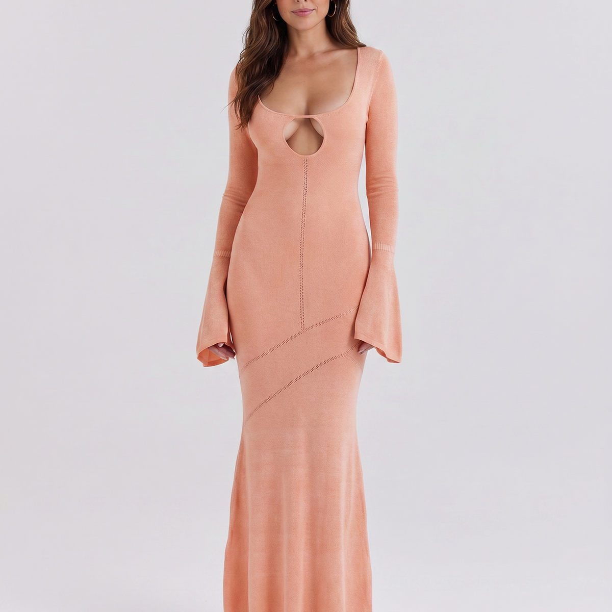 Camryn | Knit Maxi Dress with Cut-Out Bodice