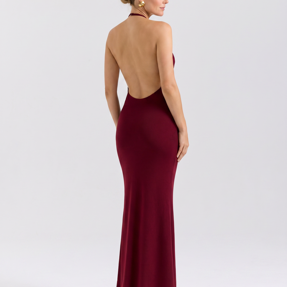 Sophina | Maxi Dress with Draped Halter Neck