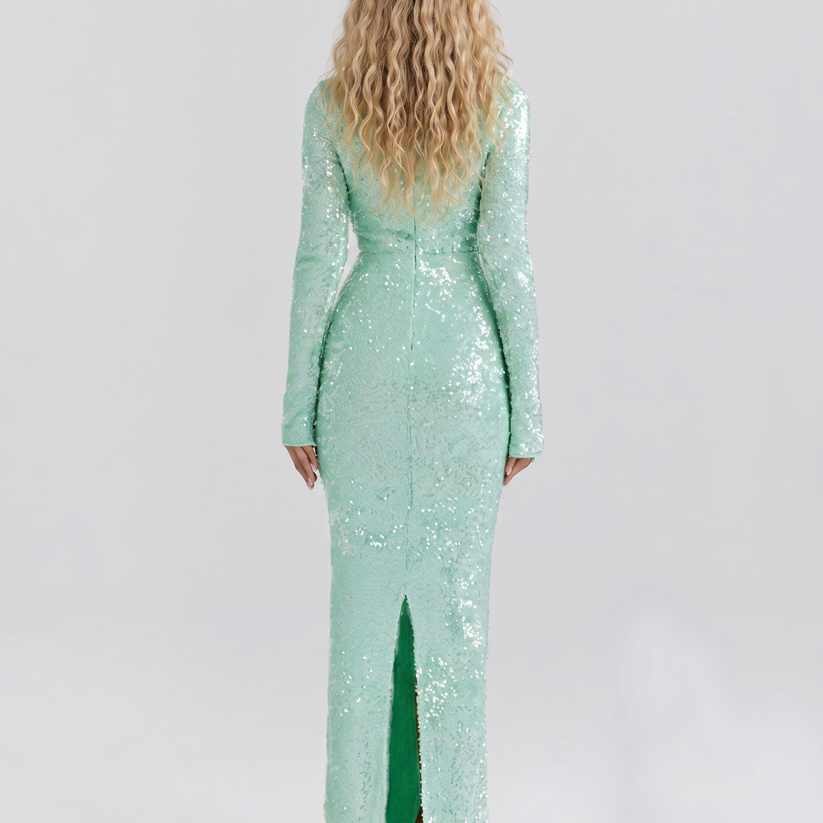 Tiff | Maxi Dress with Sequin Finish and Front Cut-Out