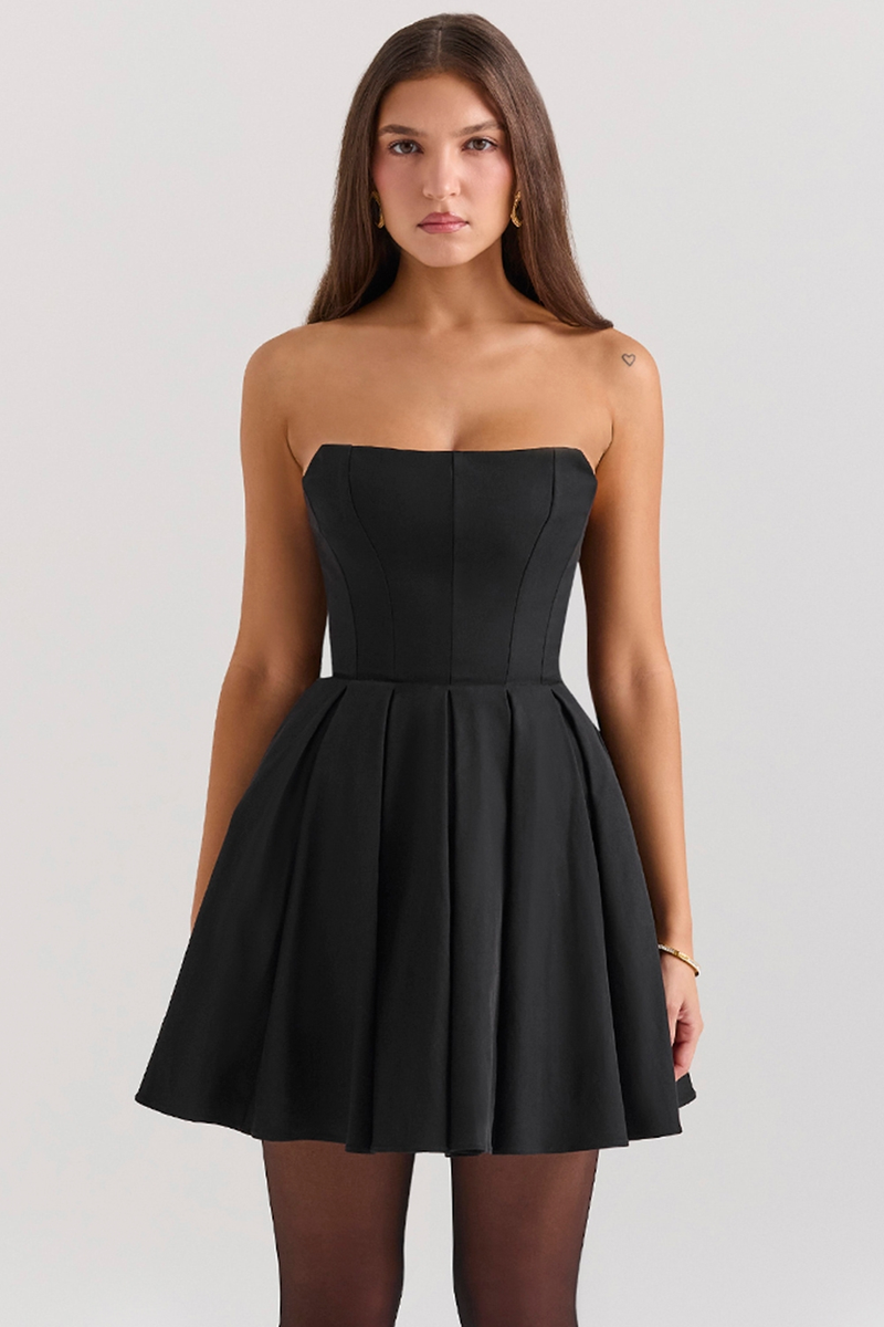 Lora | Strapless Mini Dress with Detachable Bow Detail