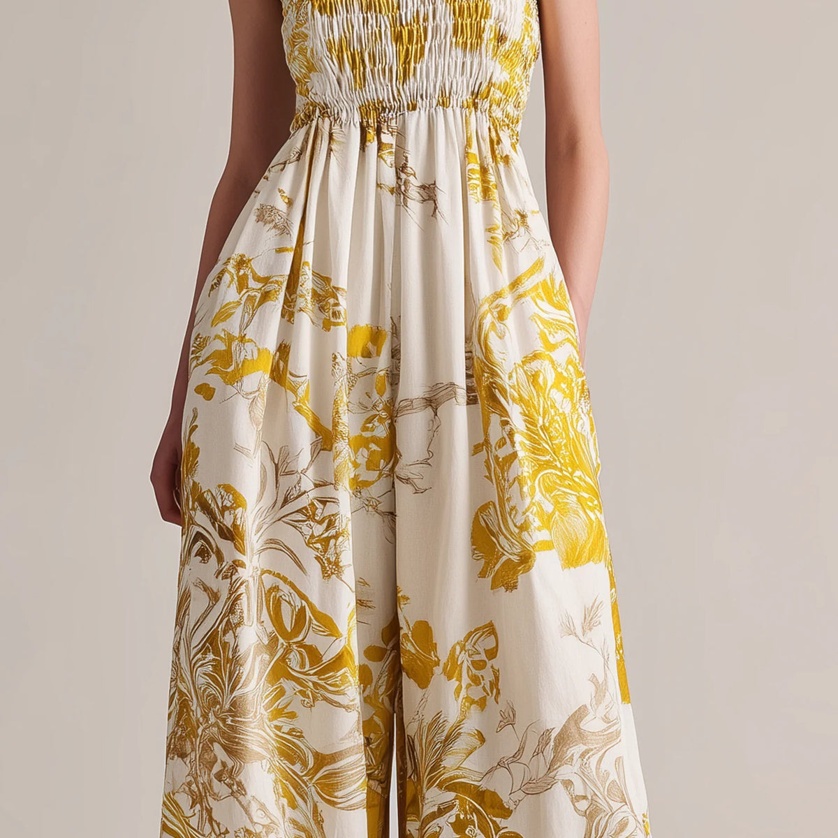 Luz | Printed Sleeveless Wide-Leg Jumpsuit