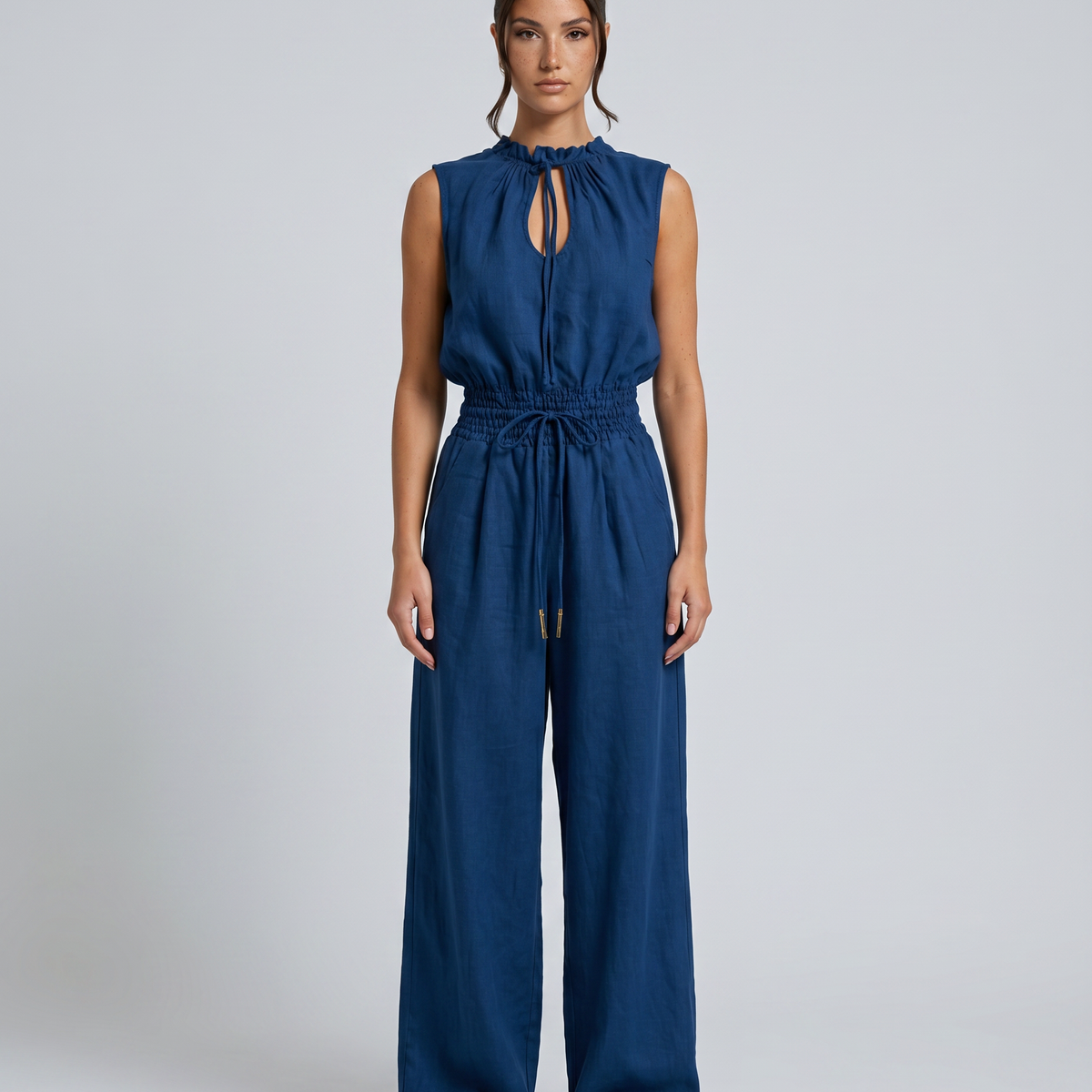 Karina | Sleeveless Drawstring Jumpsuit