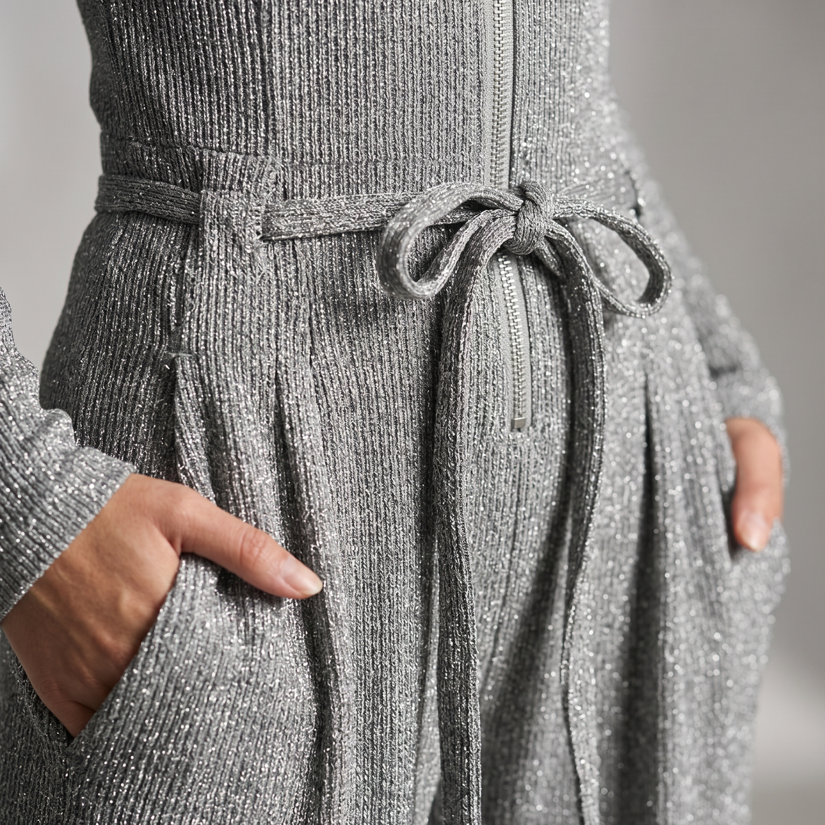 Audrey | Sparkling Zip-Front Jumpsuit