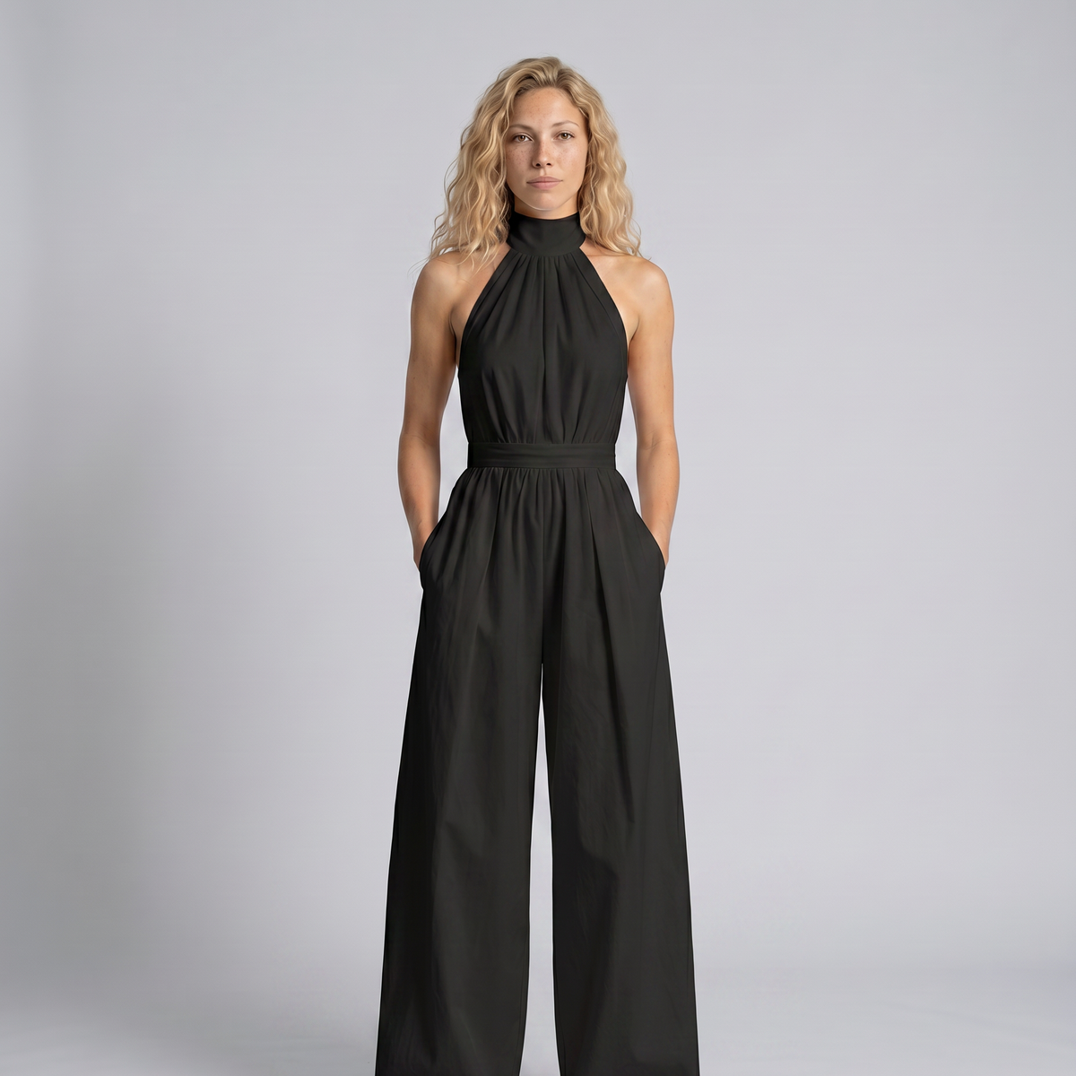 Alma | Halter-Neck Wide-Leg Jumpsuit