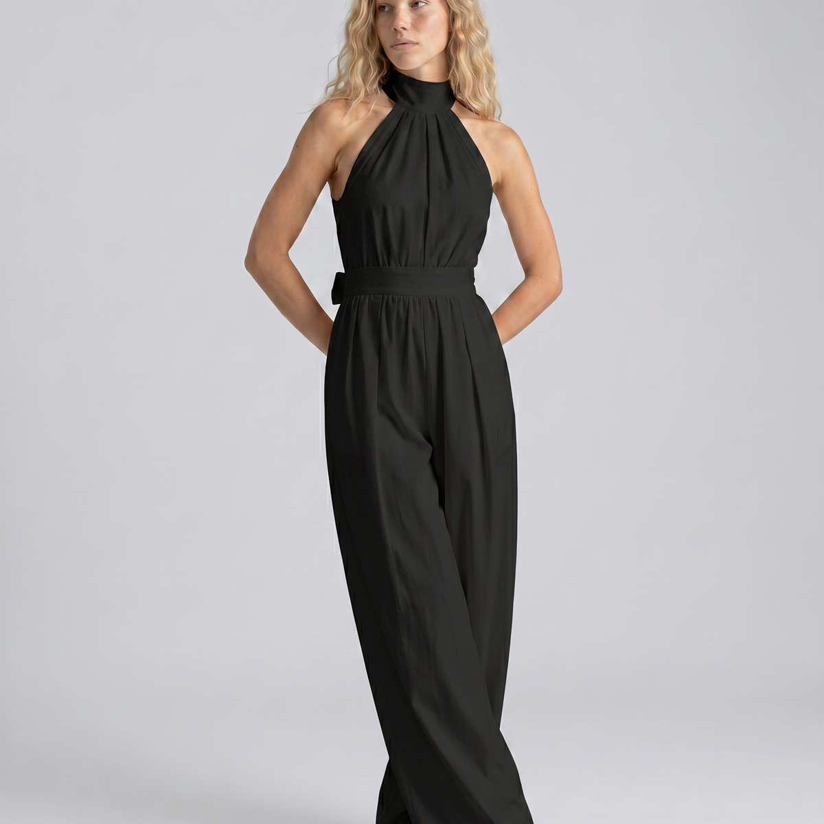Alma | Halter-Neck Wide-Leg Jumpsuit