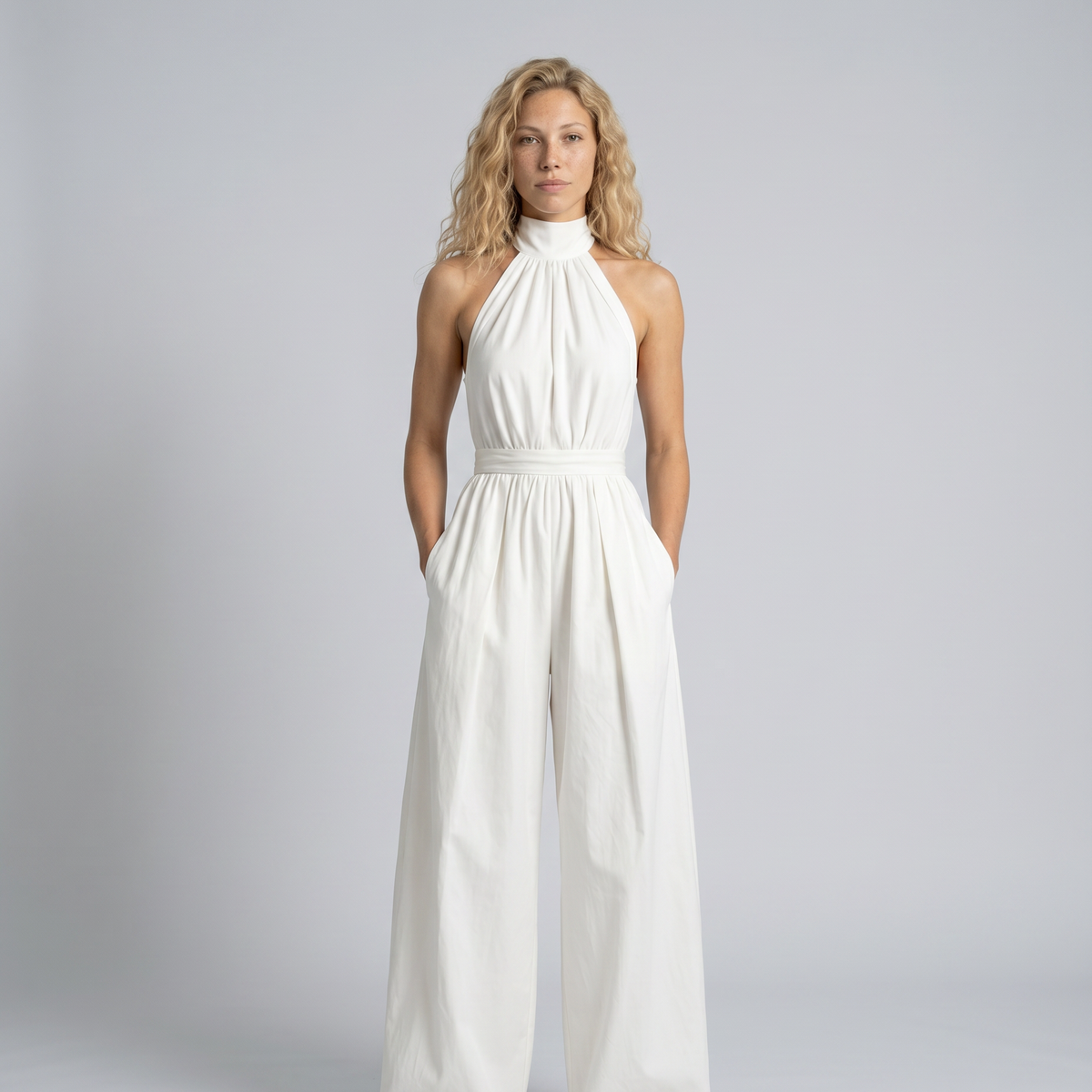 Alma | Halter-Neck Wide-Leg Jumpsuit