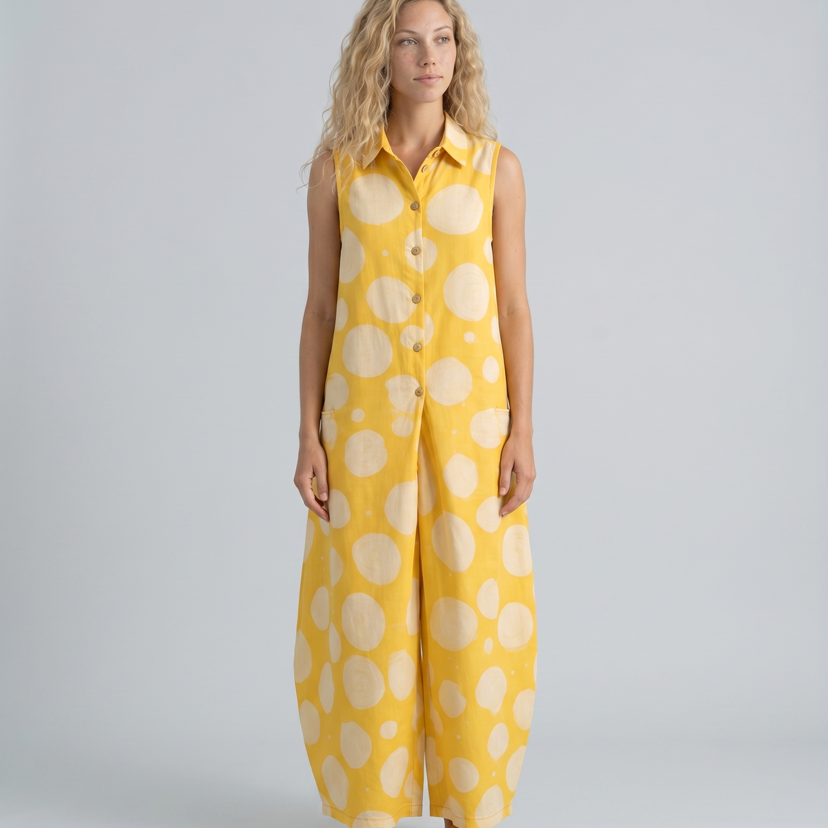 Benita | Polka Dot Wide-Leg Sleeveless Jumpsuit