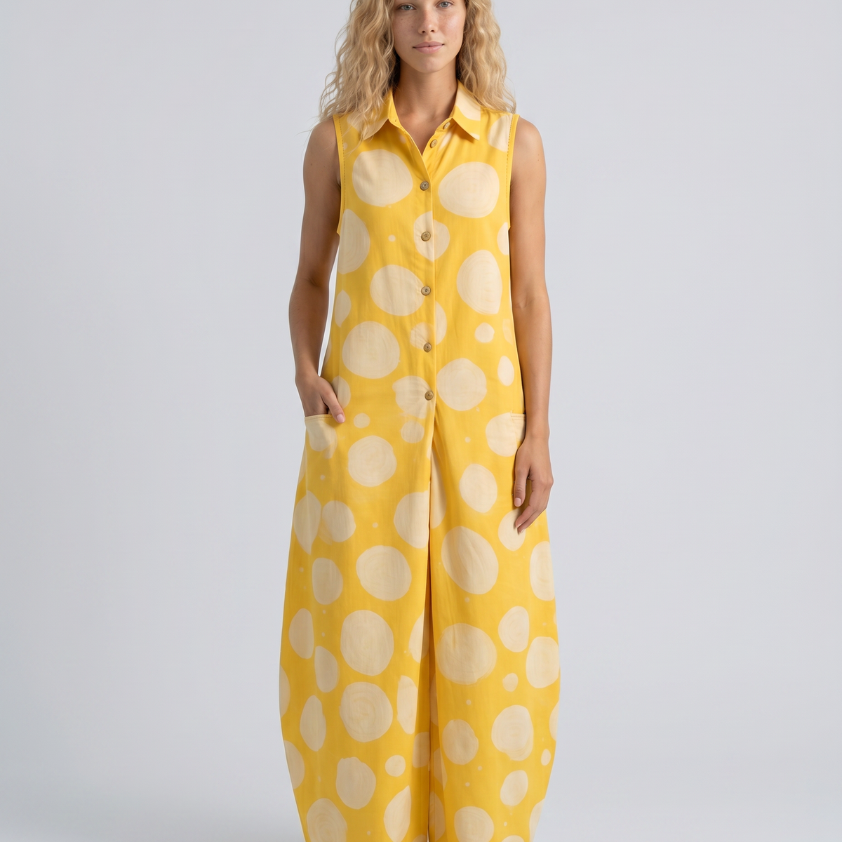 Benita | Polka Dot Wide-Leg Sleeveless Jumpsuit