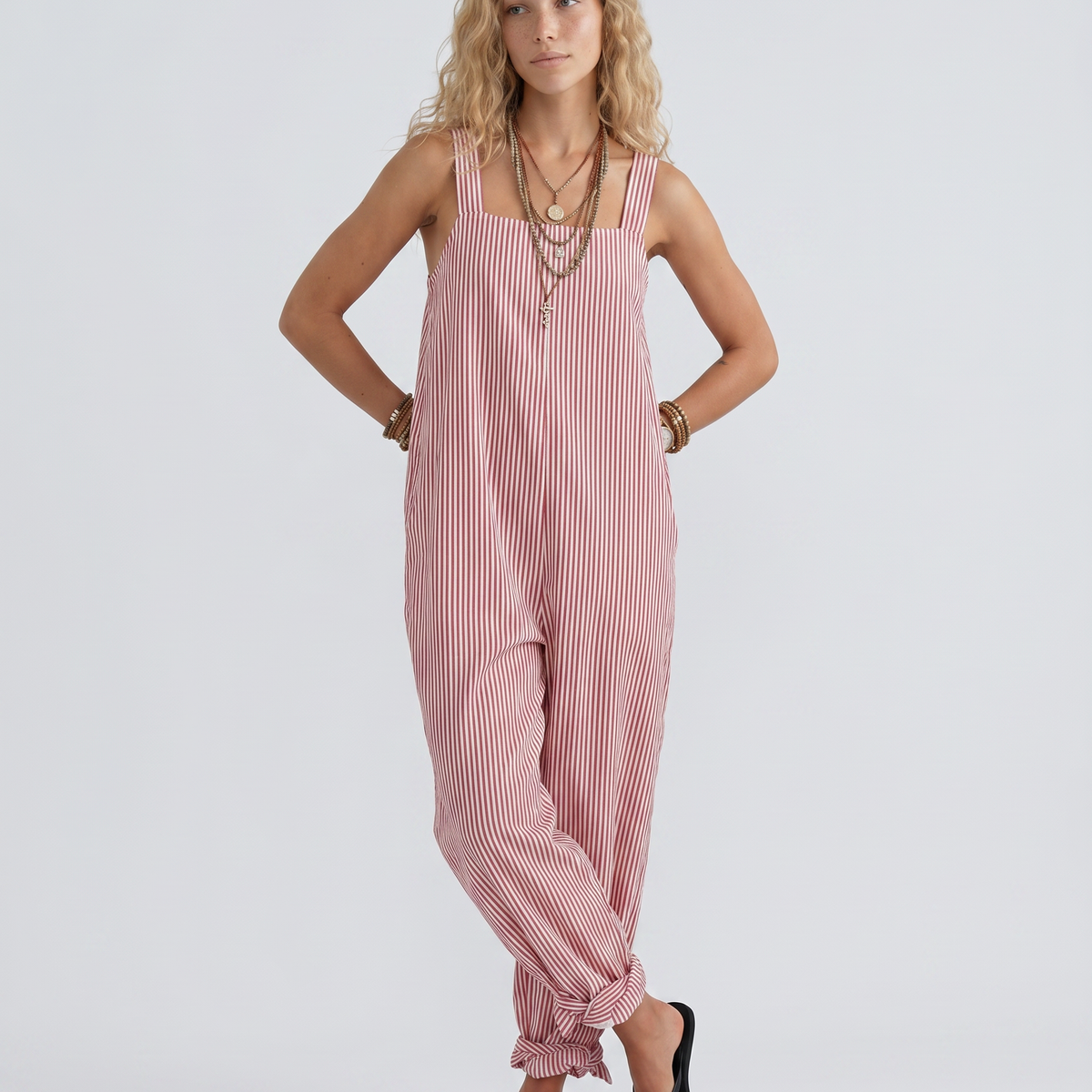 Marlowe | Striped Sleeveless Jumpsuit with Relaxed Fit