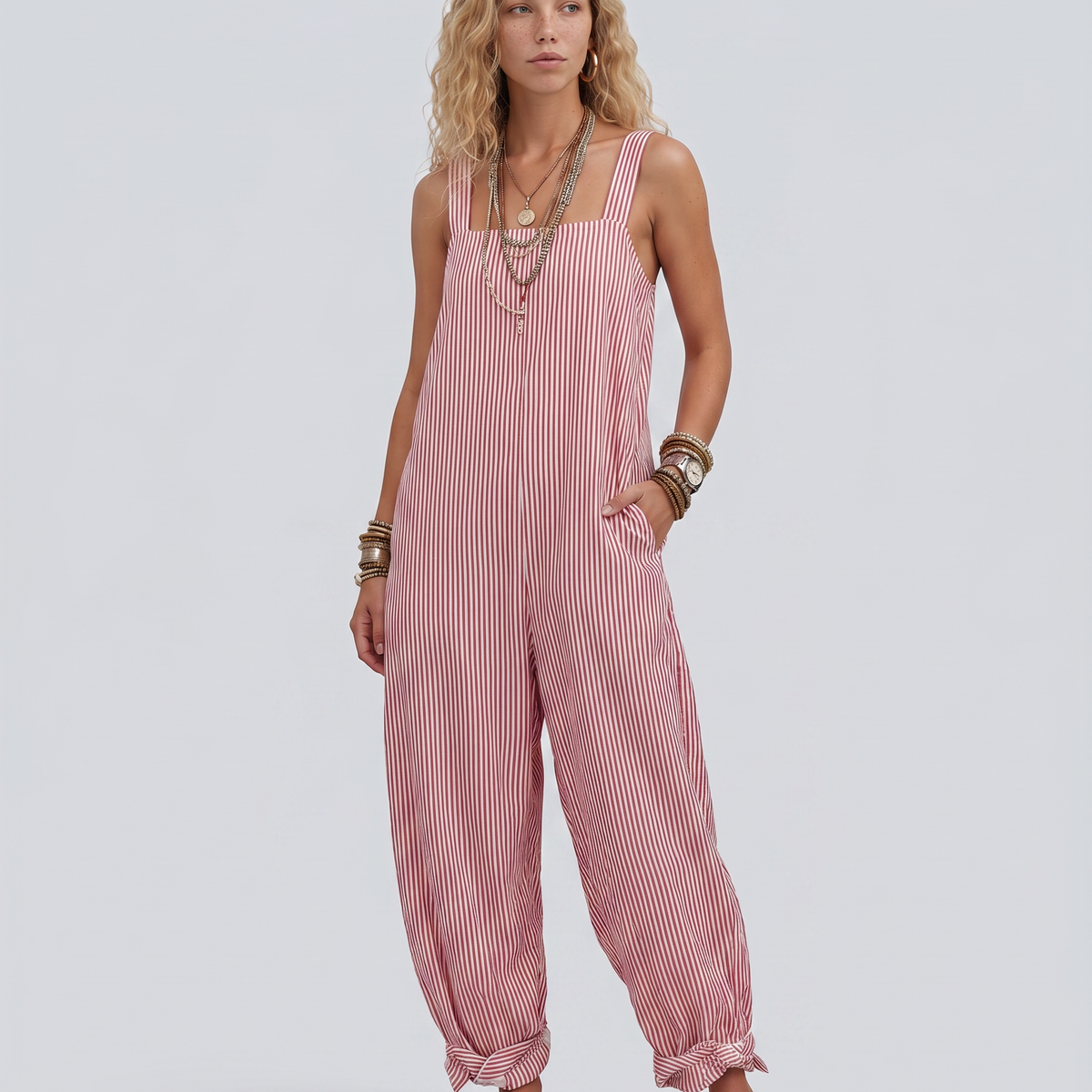 Marlowe | Striped Sleeveless Jumpsuit with Relaxed Fit
