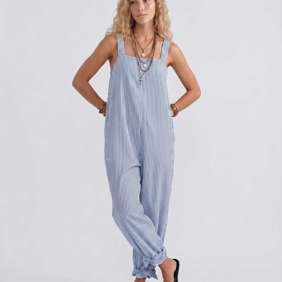 Marlowe | Striped Sleeveless Jumpsuit with Relaxed Fit