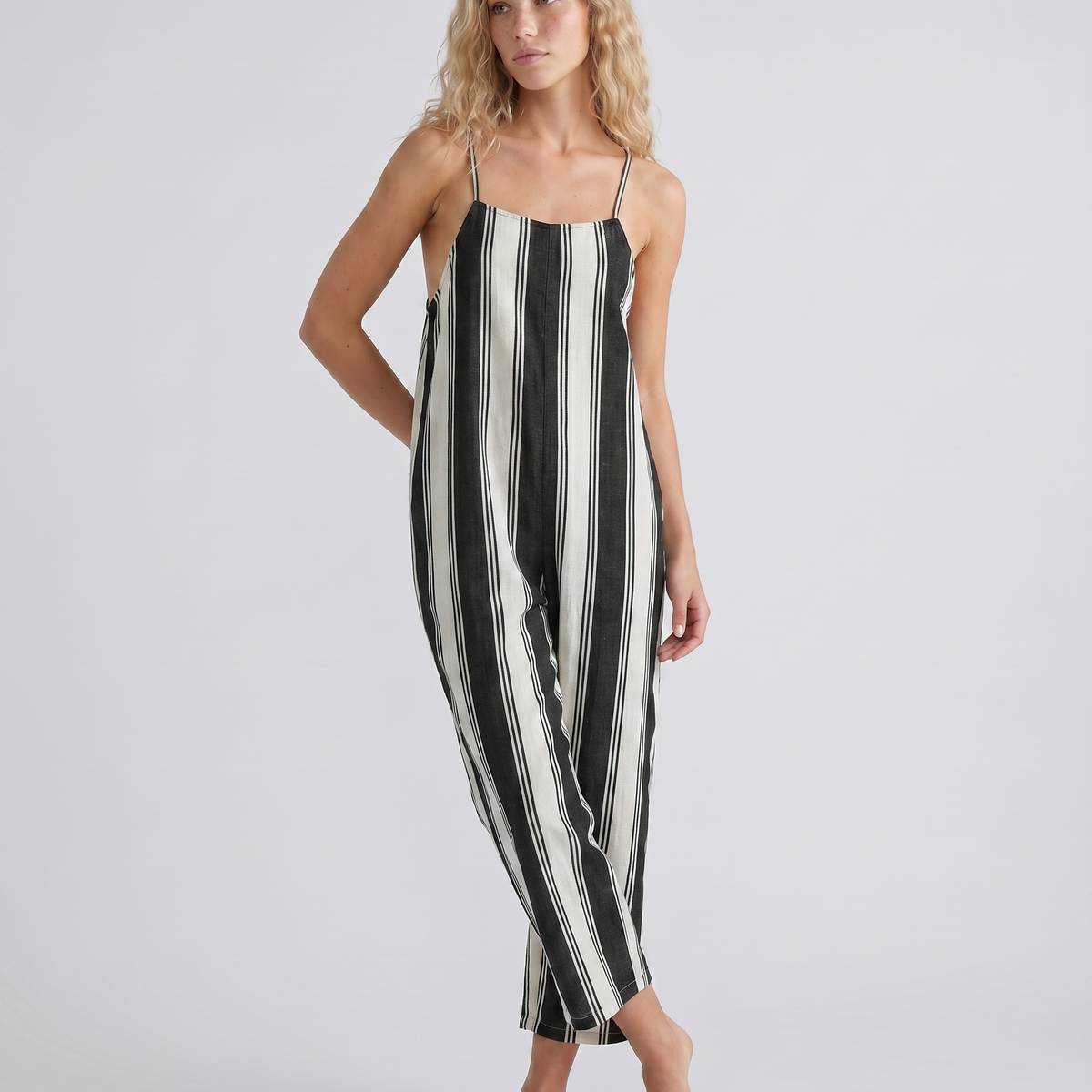 Kris | Striped Suspender Jumpsuit