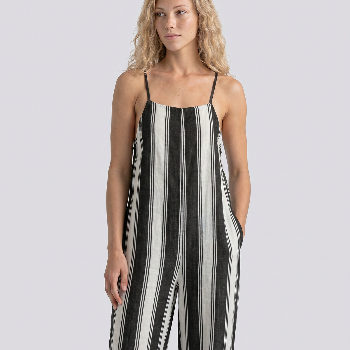 Kris | Striped Suspender Jumpsuit