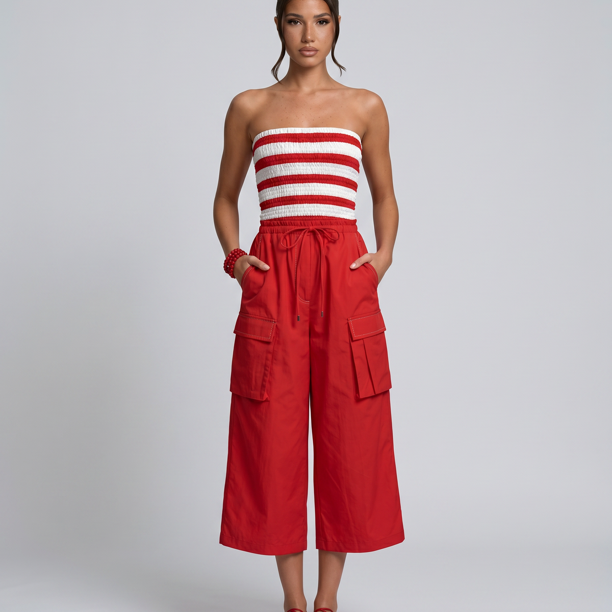Ronda | Strapless Cropped Wide-Leg Jumpsuit