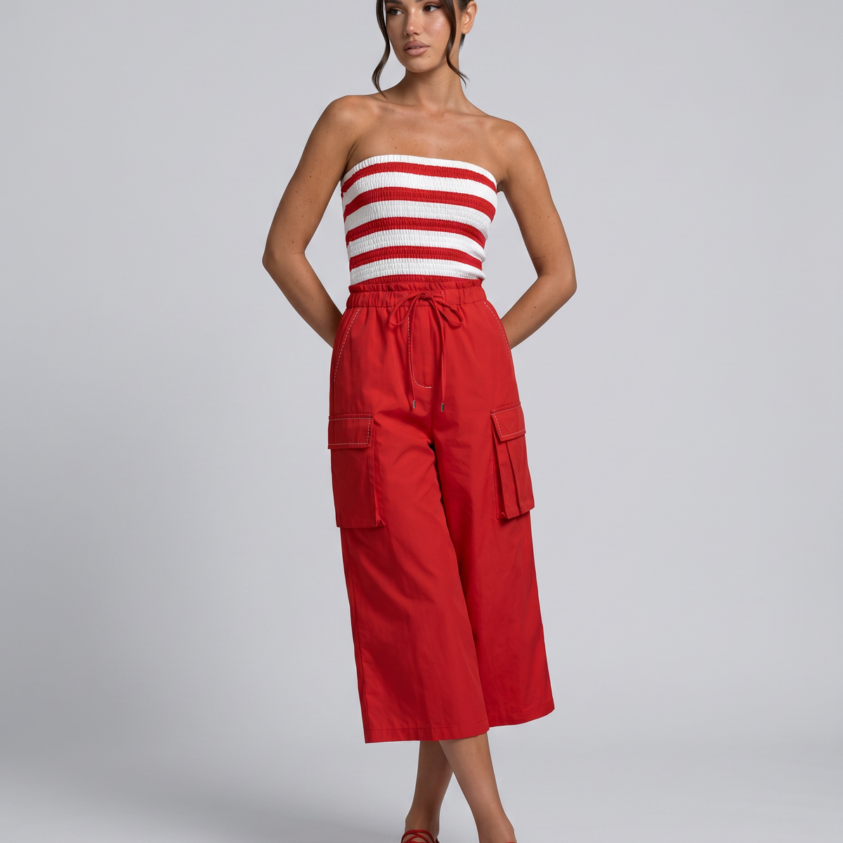 Ronda | Strapless Cropped Wide-Leg Jumpsuit