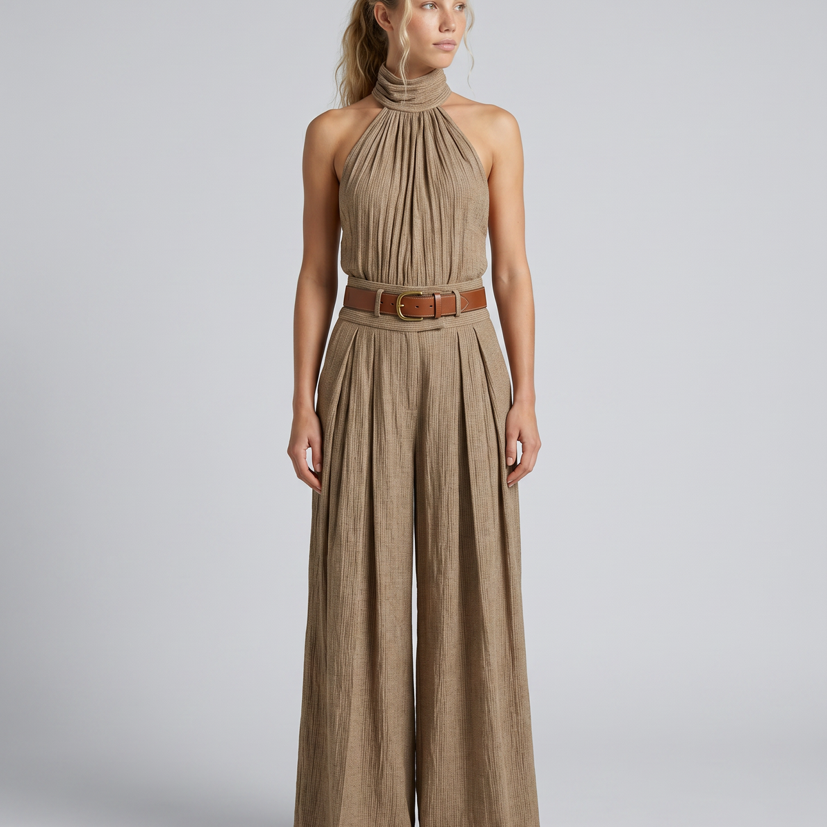 Kelsey | Halter Neck Wide-Leg Jumpsuit