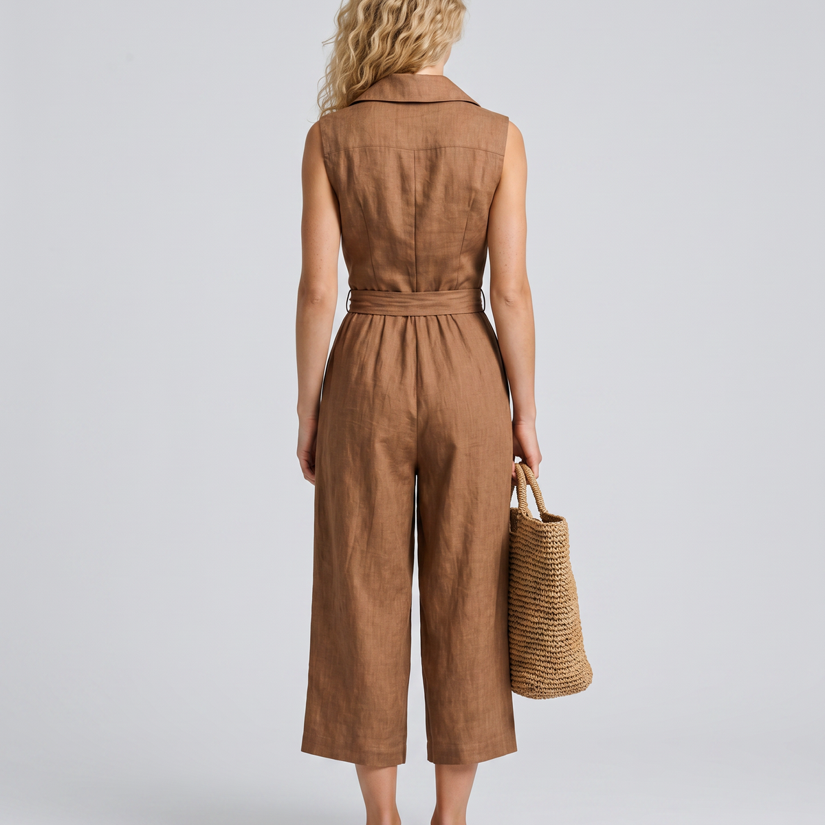 Cleo | Linen-Blend Culotte Jumpsuit