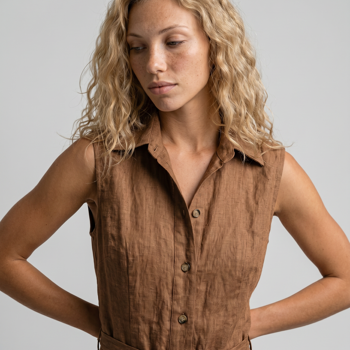Cleo | Linen-Blend Culotte Jumpsuit