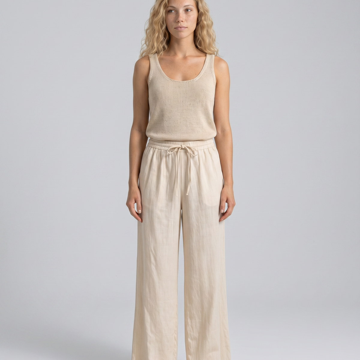 Sadie | Linen-Blend Wide-Leg Pants