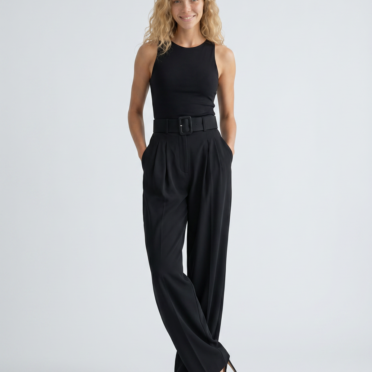 Letha | Draped Wide-Leg Trousers