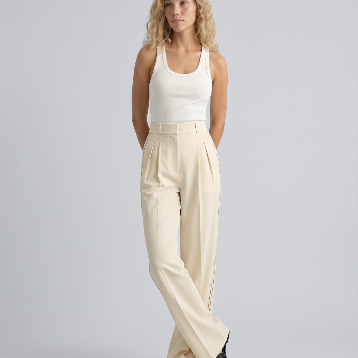 Traci | Wide Leg High-Waist Trousers