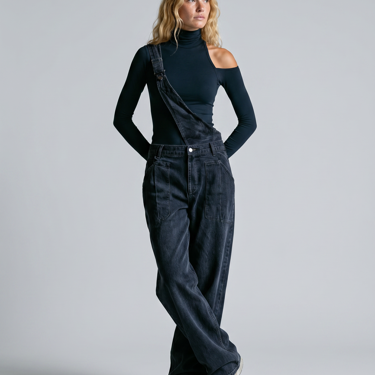 Casey | Denim Overalls with Shoulder Strap