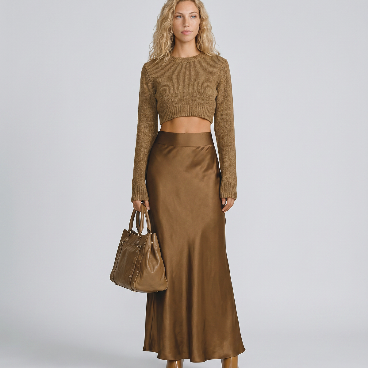Lorie | Satin-Look Midi Skirt