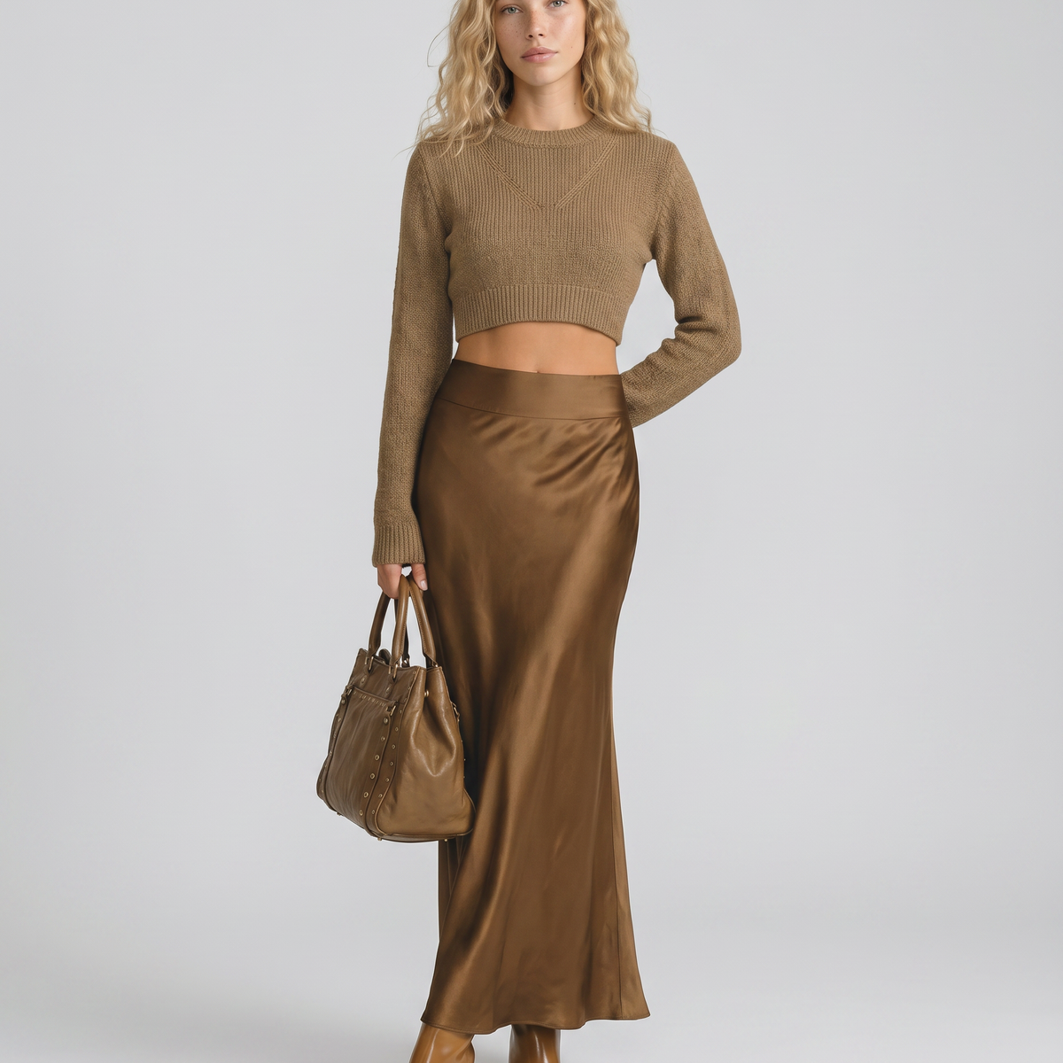 Lorie | Satin-Look Midi Skirt