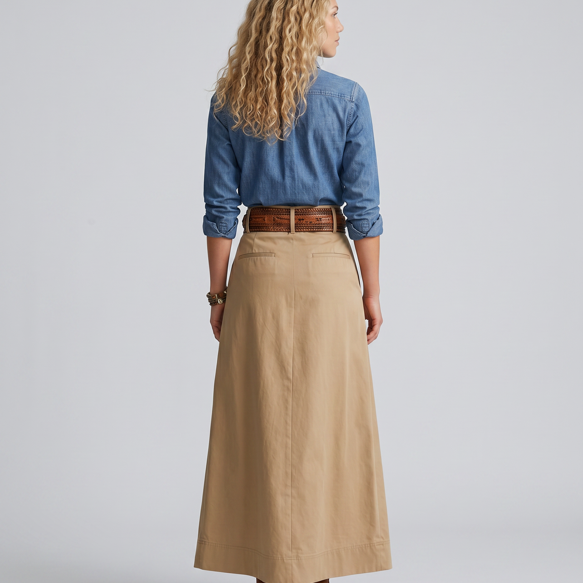 Natalia | A-Line Maxi Skirt in Cotton Blend
