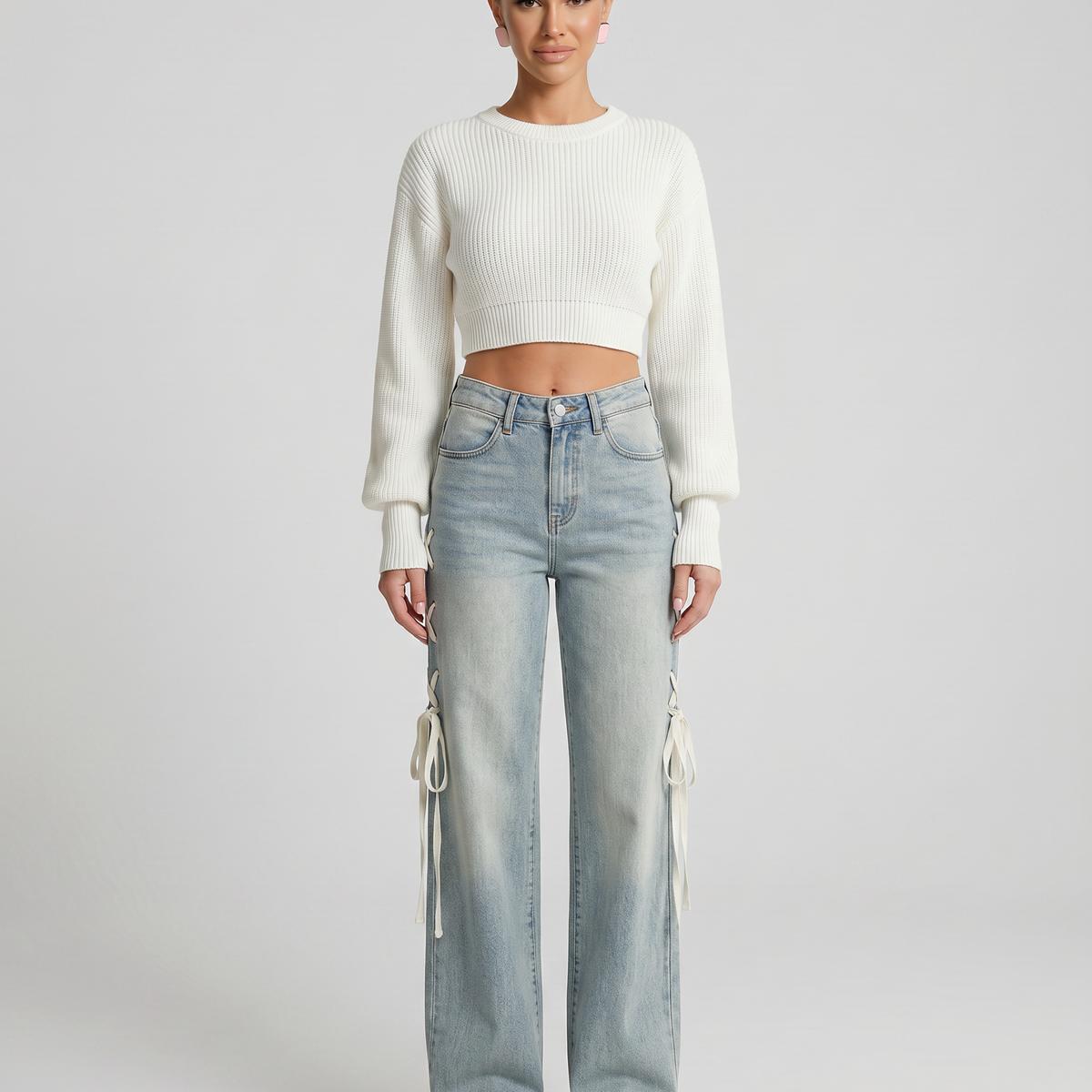 Ana | Wide-Leg Jeans with Side Lacing