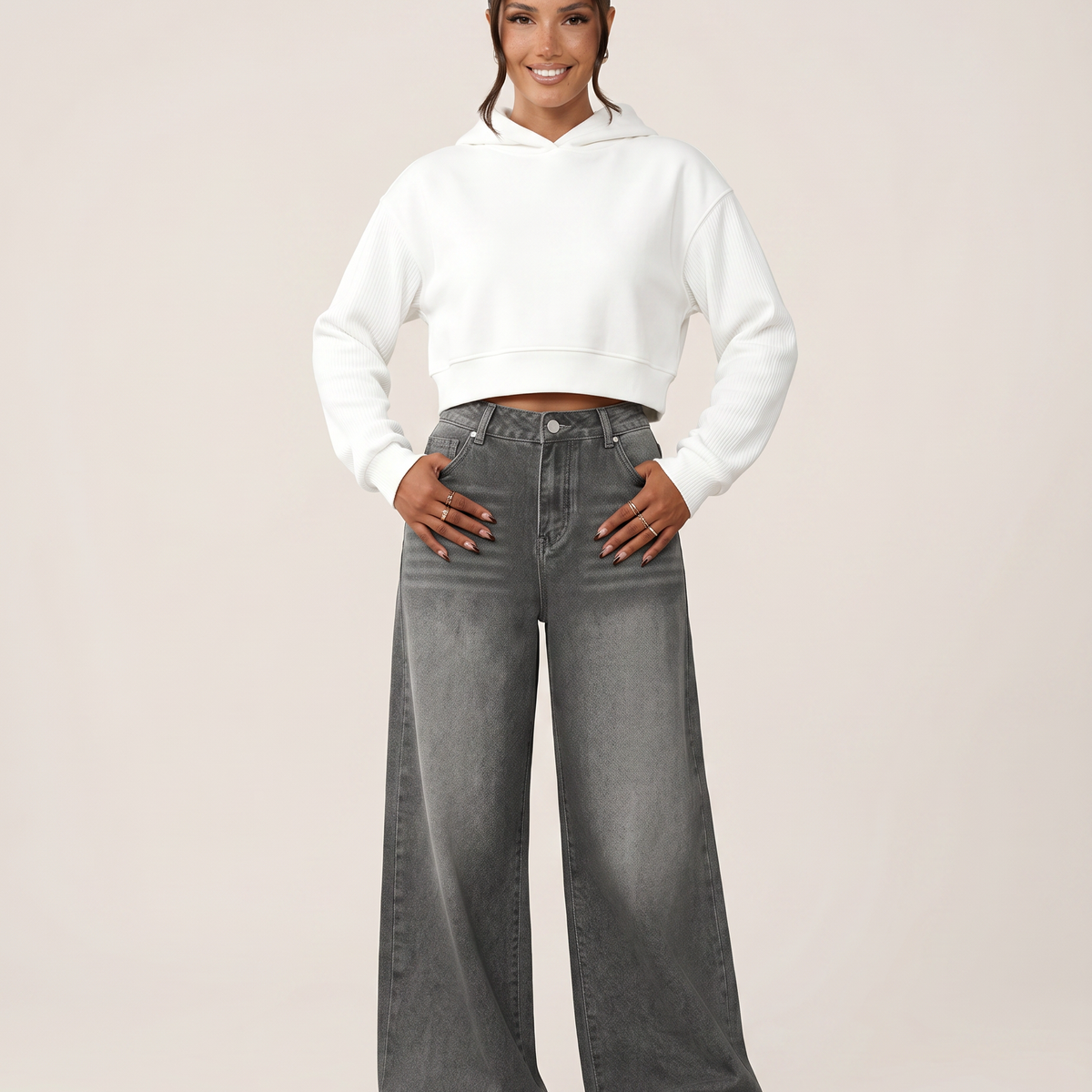 Tricia | Wide-Leg Jeans with Distressed Detail