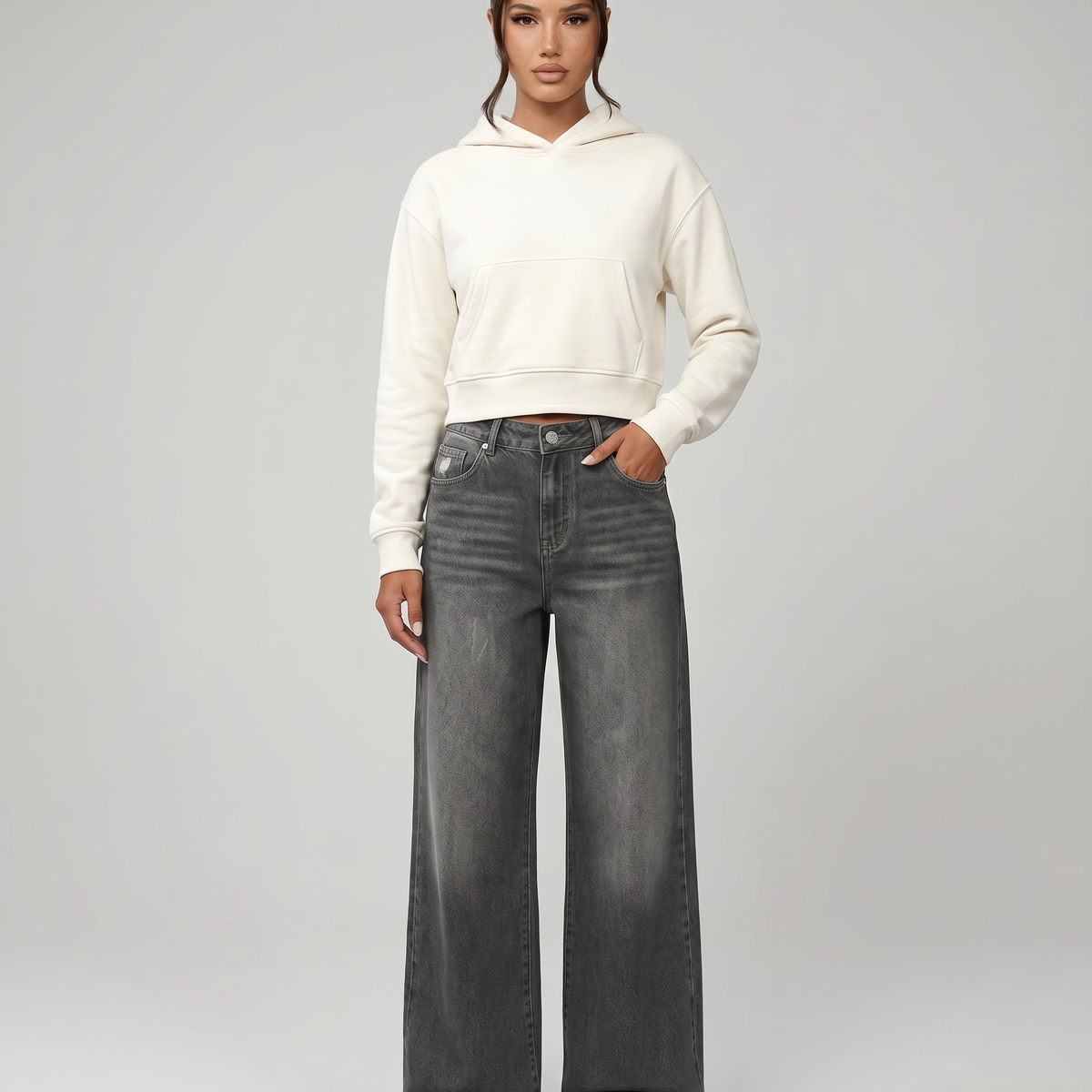 Tricia | Wide-Leg Jeans with Distressed Detail