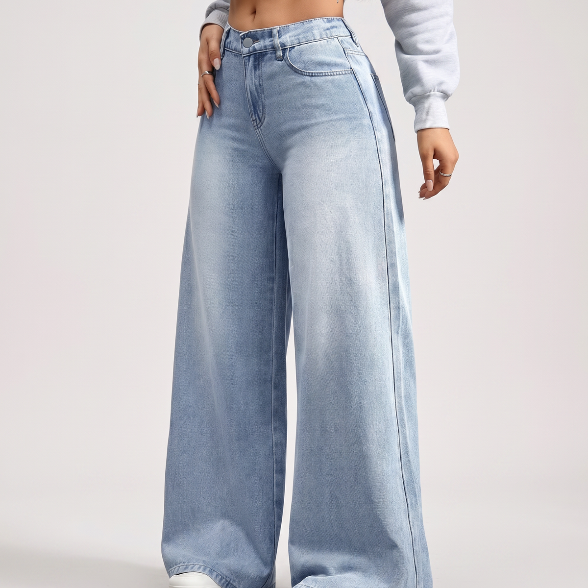Nellie | Wide-Leg Jeans with Front Pockets