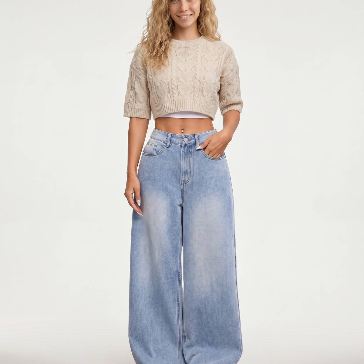 Luz | Wide-Leg Jeans with Front Pockets