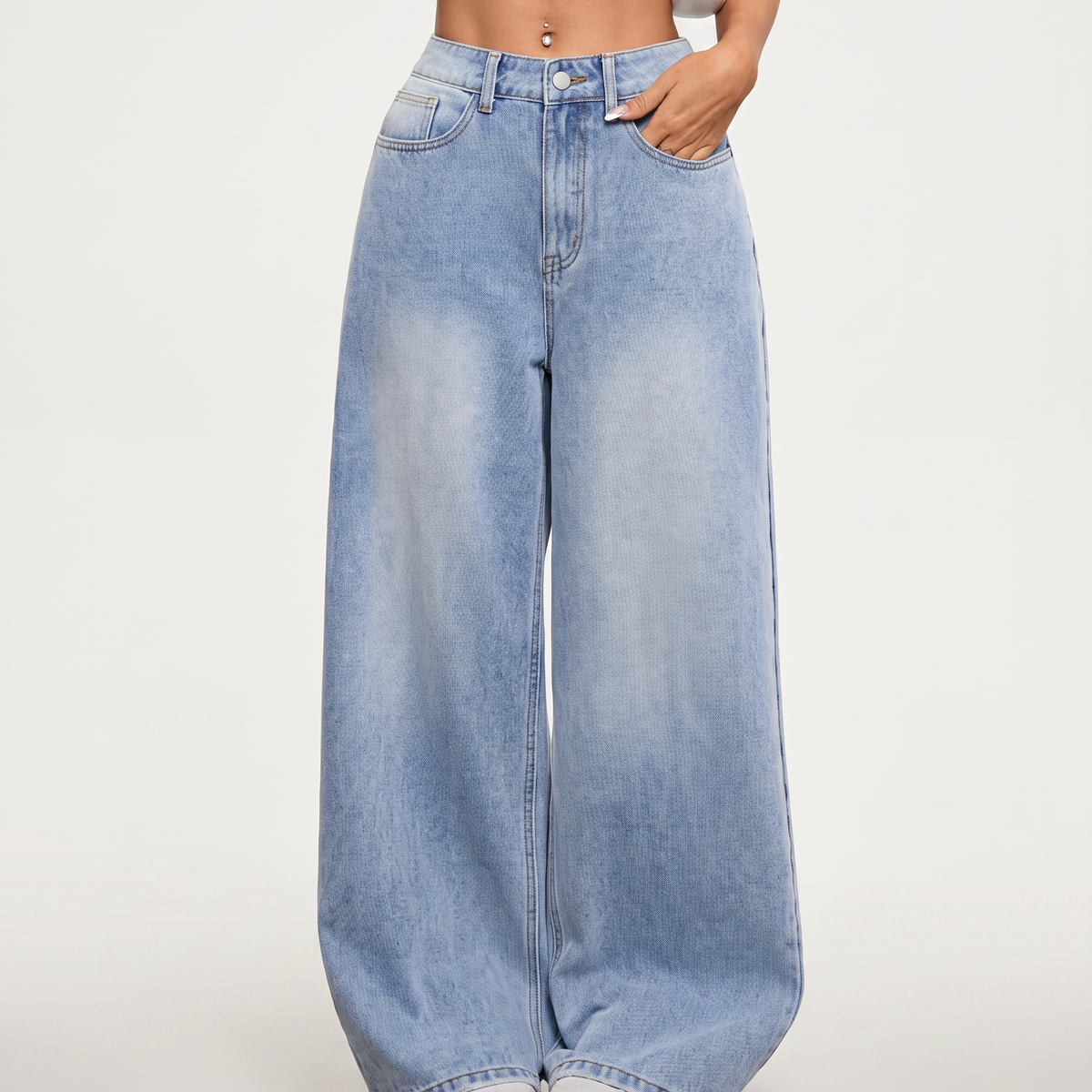 Luz | Wide-Leg Jeans with Front Pockets