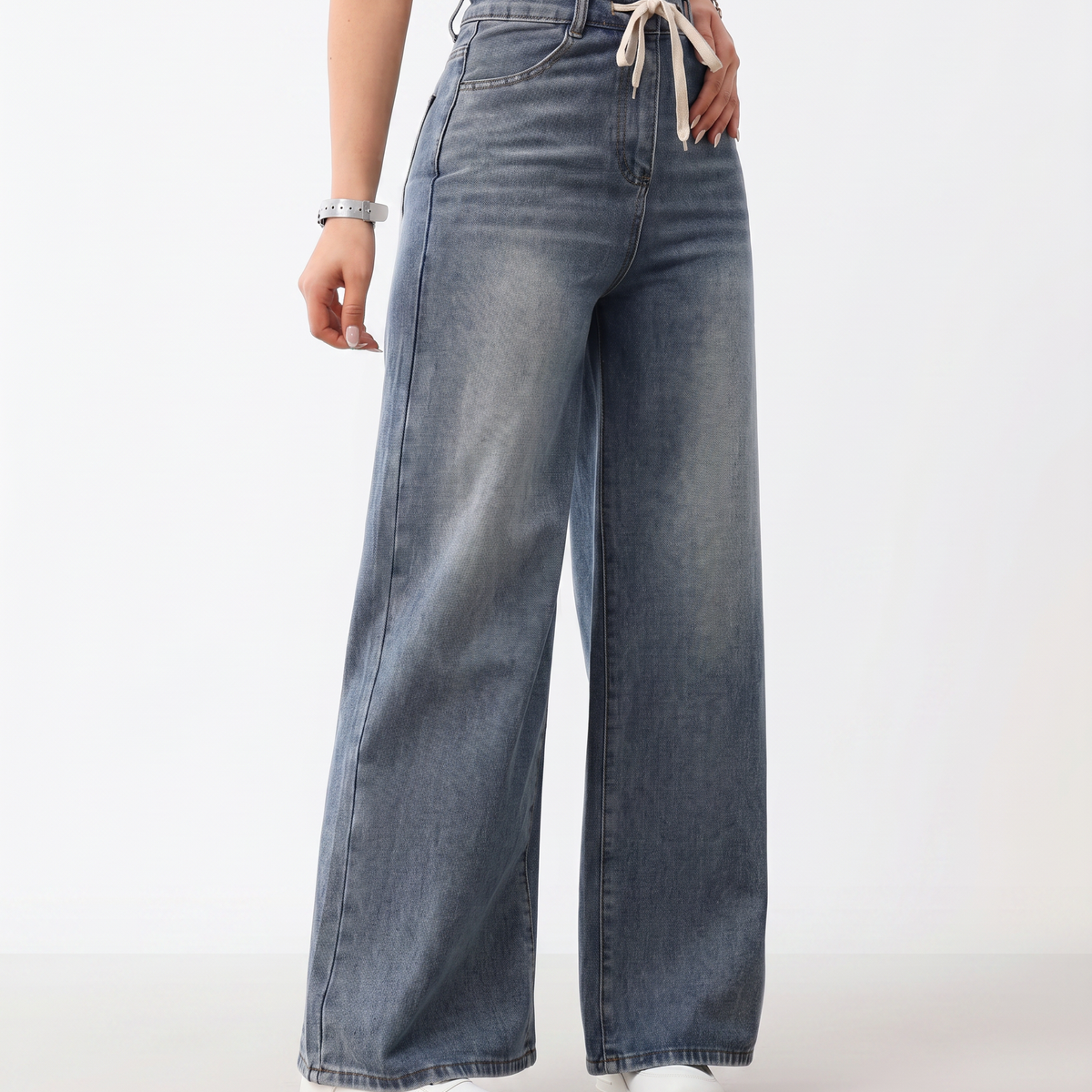 Lessie | Wide-Leg Jeans with Drawstring Waist