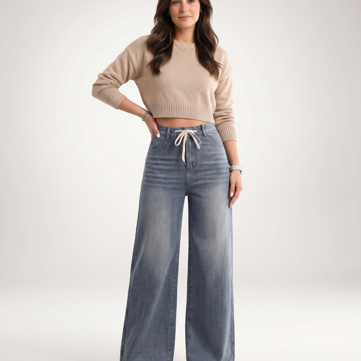 Lessie | Wide-Leg Jeans with Drawstring Waist