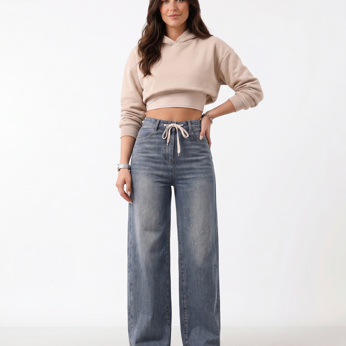 Lessie | Wide-Leg Jeans with Drawstring Waist