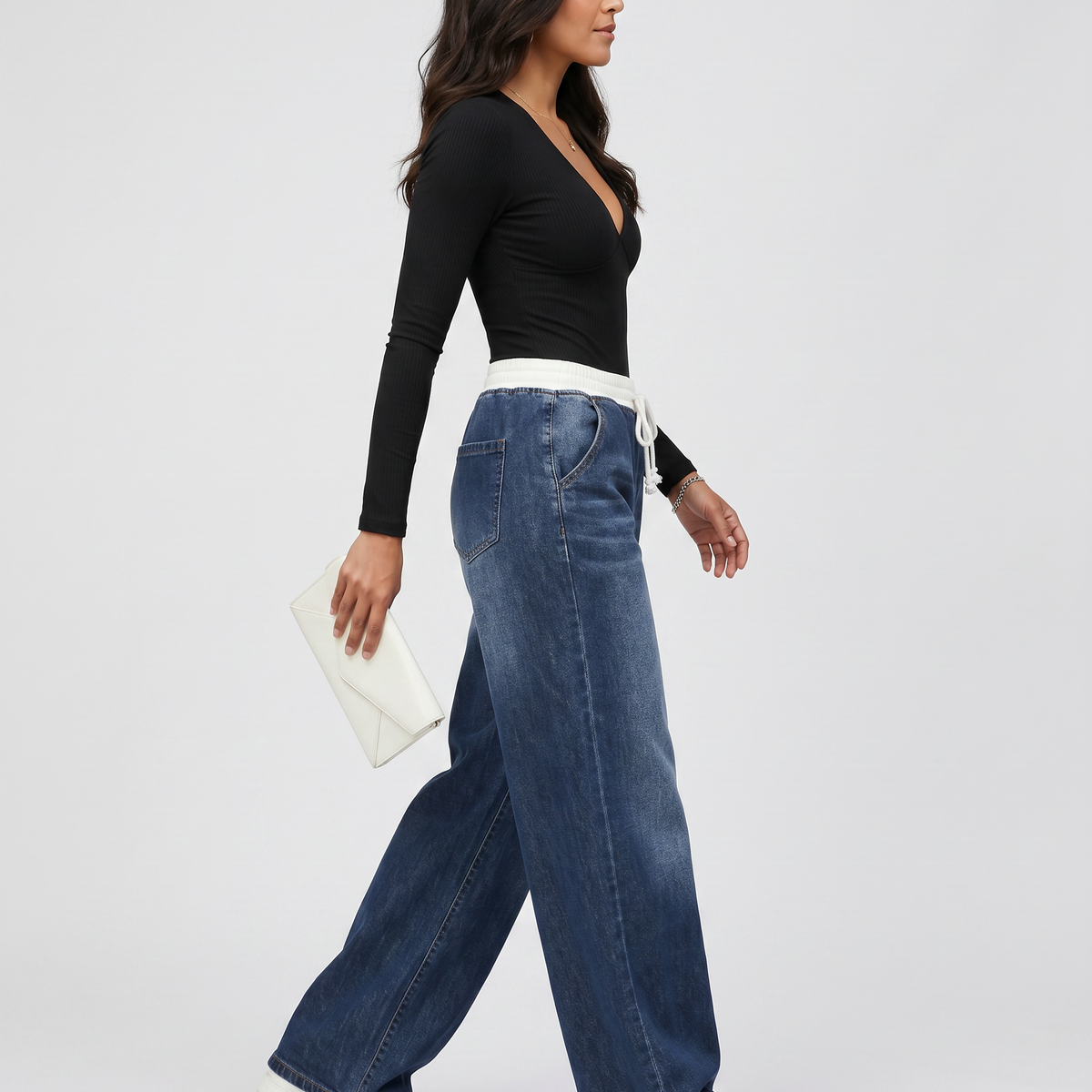 Rhea | Wide-Leg Jeans with Drawstring Waist